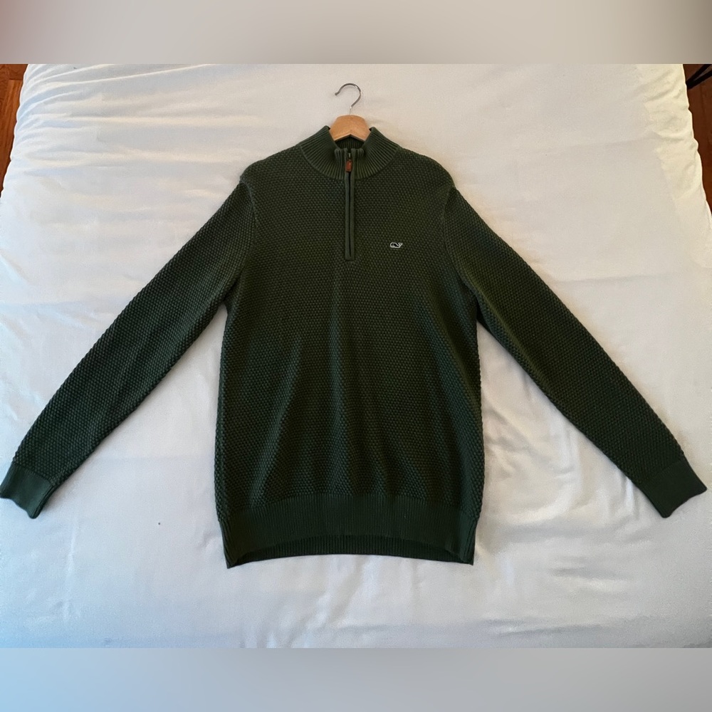 Vineyard Vines Crochet-Style 1/4 Zip Sweater